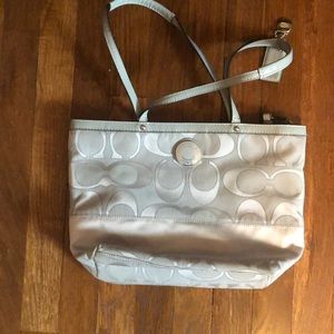 Silver Coach hand bag